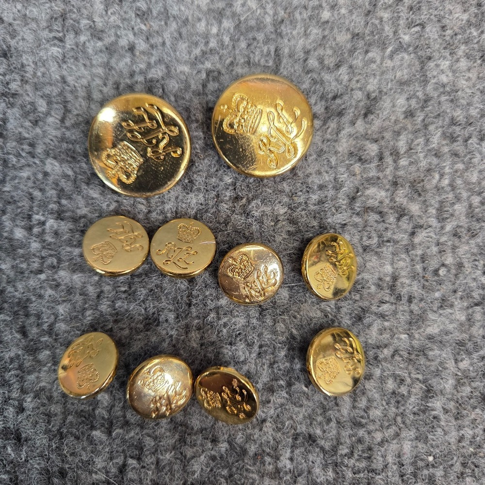 10 LAUREN RALPH LAUREN LRL CROWN BLAZER REPLACEMENT BUTTONS GOLD TONE